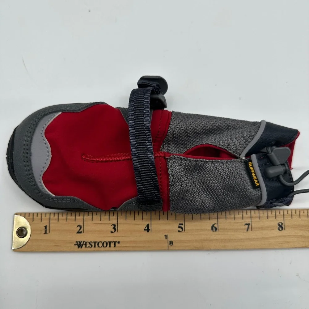 Ruffwear Polar Trex‎ Dog Boots Red Gray Vibram Sole Winter Snow Shoes Size M 4pc